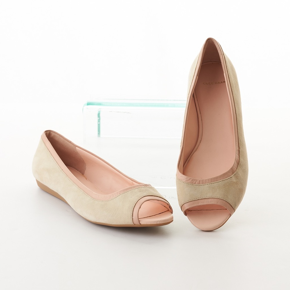 Cole Haan Elsie Open Toe Ballet II Suede Flats 9